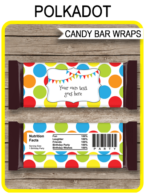 Polkadot Hershey Candy Bar Wrappers template