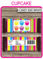 Cupcake Hershey Candy Bar Wrappers template