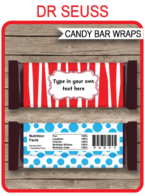 Dr Seuss Hershey Candy Bar Wrappers | Birthday Party Favors | Personalized Candy Bars | Editable Template | INSTANT DOWNLOAD $3.00 via simonemadeit.com