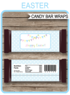 Easter Hershey Candy Bar Wrappers | Birthday Party Favors | Personalized Candy Bars | Editable Template | INSTANT DOWNLOAD $3.00 via simonemadeit.com