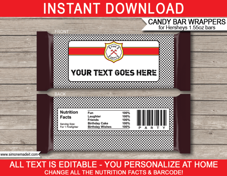 hershey bar wrapper template