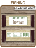 Fishing Hershey Candy Bar Wrappers | Birthday Party Favors | Personalized Candy Bars | Editable Template | INSTANT DOWNLOAD $3.00 via simonemadeit.com