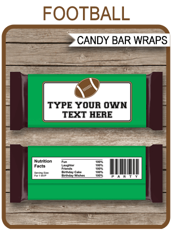 Printable Candy Bar Wrappers  Sports Basketball Football Baseball