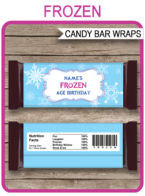 Frozen Hershey Candy Bar Wrappers | Princess Birthday Party Favors | Personalized Candy Bars | Editable Template | INSTANT DOWNLOAD $3.00 via simonemadeit.com