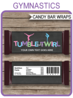 Gymnastics Hershey Candy Bar Wrappers | Birthday Party Favors | Personalized Candy Bars | Editable Template | INSTANT DOWNLOAD $3.00 via simonemadeit.com