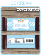 Ice Cream Hershey Candy Bar Wrappers template