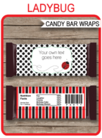 Printable Ladybug Hershey Candy Bar Wrappers