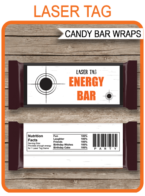 Laser Tag Hershey Candy Bar Wrappers template – orange