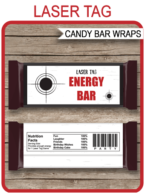 Laser Tag Hershey Candy Bar Wrappers | Lazer Tag | Birthday Party Favors | Personalized Candy Bars | Editable Template | INSTANT DOWNLOAD $3.00 via simonemadeit.com