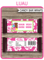 Luau Hershey Candy Bar Wrappers template