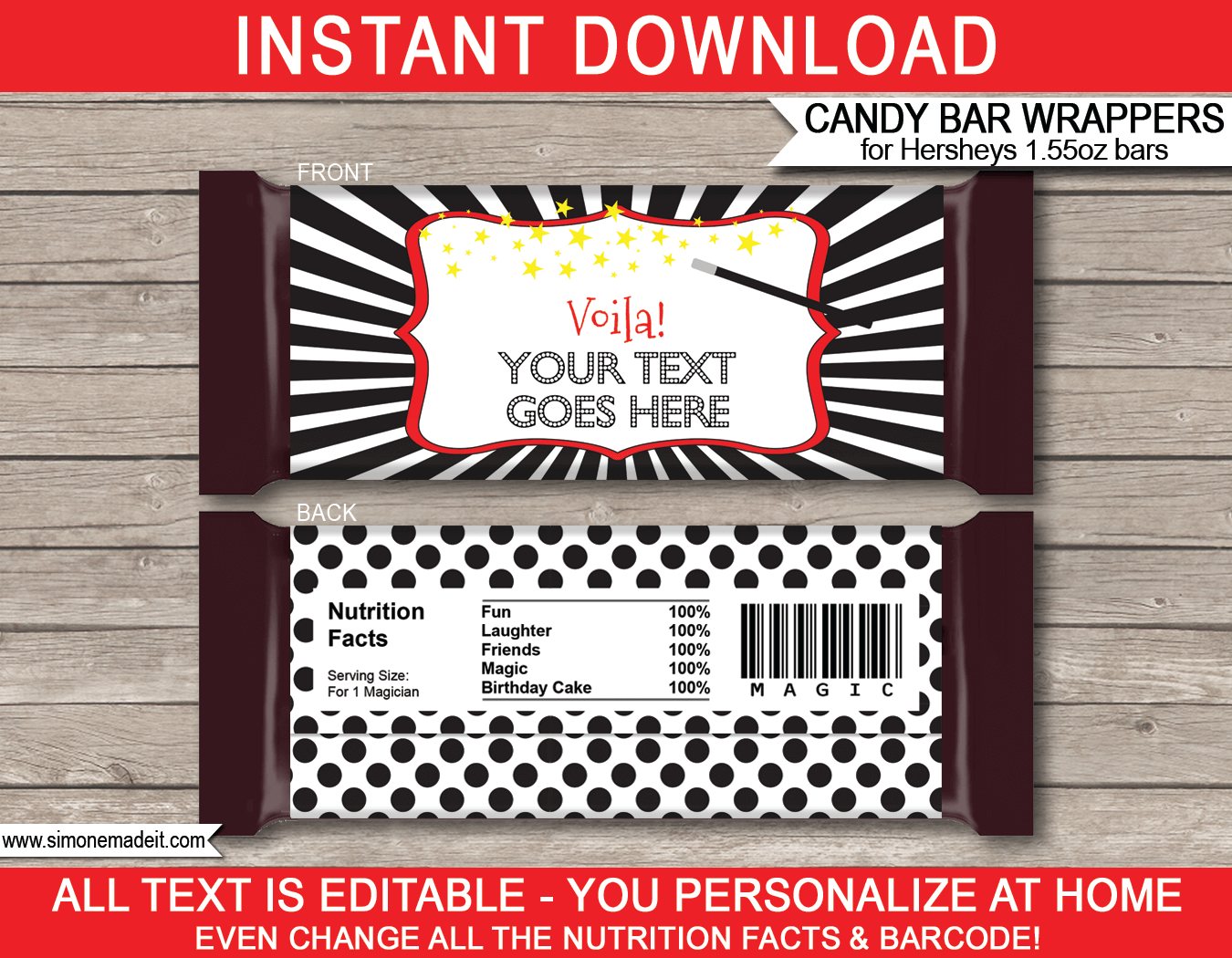 Custom Wrapper For Hershey s Milk Chocolate Candy Bars 46 OFF