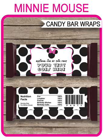 Minnie Mouse Hershey Candy Bar Wrers Personalized Bars