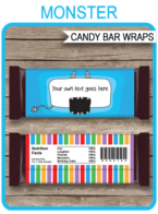 Monster Hershey Candy Bar Wrappers template