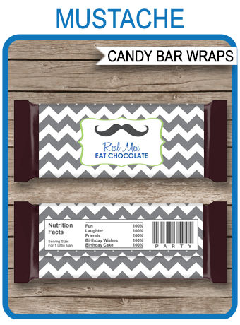 mustache hershey candy bar wrappers little man chocolate wrapper template
