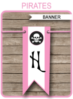 Pirate Party Banner template – pink & black