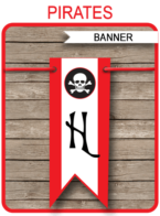 Pirate Party Banner Template - Happy Birthday Bunting Pennants - Editable and Printable DIY Template - INSTANT DOWNLOAD $4.50 via simonemadeit.com