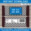 Blue Race Car Candy Bar Wrappers