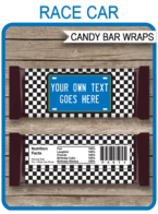 Blue Race Car Party Hershey Candy Bar Wrappers | Birthday Party Favors | Personalized Candy Bars | Editable Template | INSTANT DOWNLOAD $3.00 via simonemadeit.com