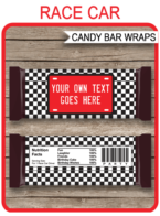 Race Car Hershey Candy Bar Wrappers | Birthday Party Favors | Personalized Candy Bars | Editable Template | INSTANT DOWNLOAD $3.00 via simonemadeit.com