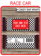 Race Car Hershey Candy Bar Wrappers | Birthday Party Favors | Personalized Candy Bars | Editable Template | INSTANT DOWNLOAD $3.00 via simonemadeit.com