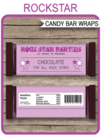 Rock Star Hershey Candy Bar Wrappers template – purple