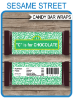 Sesame Street Hershey Candy Bar Wrappers template