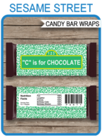 Sesame Street Hershey Candy Bar Wrappers | Birthday Party Favors | Personalized Candy Bars | Editable Template | INSTANT DOWNLOAD $3.00 via simonemadeit.com