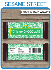 Sesame Street Hershey Candy Bar Wrappers | Birthday Party Favors | Personalized Candy Bars | Editable Template | INSTANT DOWNLOAD $3.00 via simonemadeit.com