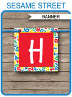Sesame Street Party Banner Template - Happy Birthday Bunting - Editable and Printable DIY Template - INSTANT DOWNLOAD $4.50 via simonemadeit.com