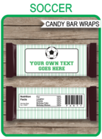 Soccer Hershey Candy Bar Wrappers template