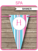 Girls Birthday Party Banner Template - Happy Birthday Bunting Pennants - Editable and Printable DIY Template - INSTANT DOWNLOAD $4.50 via simonemadeit.com