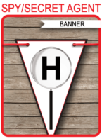 Spy Party Banner template – red