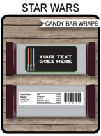 Star Wars Hershey Candy Bar Wrappers template