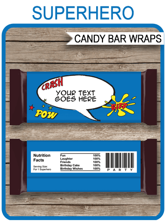 bar candy hershey superhero wrappers template wrapper superheroes lollipop capes masks simonemadeit visit favors