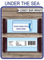 Under the Sea Hershey Candy Bar Wrappers template