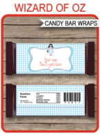 Wizard of Oz Hershey Candy Bar Wrappers template