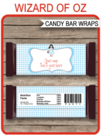 Wizard of Oz Hershey Candy Bar Wrappers template