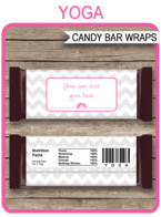 Yoga Hershey Candy Bar Wrappers | Birthday Party Favors | Personalized Candy Bars | Editable Template | INSTANT DOWNLOAD $3.00 via simonemadeit.com