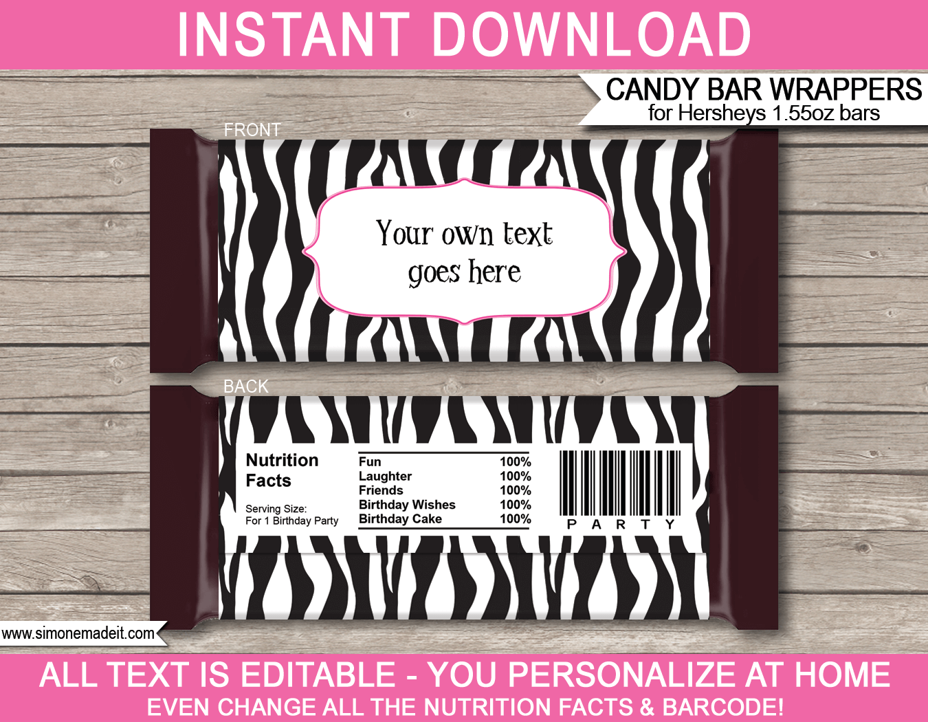 hershey bar wrapper template free printable