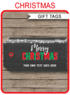 Christmas Chalkboard Gift Tags Template – red & green
