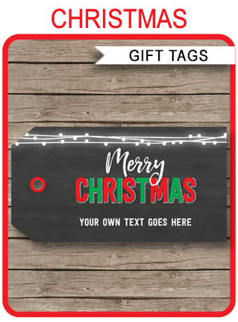 Christmas Chalkboard Gift Tag Template | Printable Christmas Gift Tags