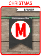 Christmas Chalkboard Banner template – red & green