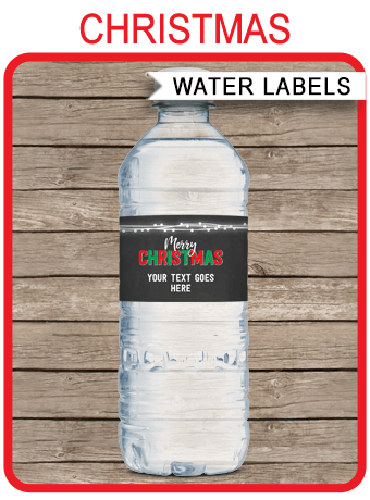 Christmas Water Bottle Labels Template