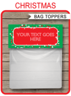 Christmas Gift Bag Toppers template – red & green