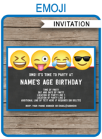 Emoji Theme Party Invitations template – boys