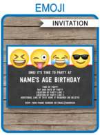 Emoji Theme Party Invitations template – boys