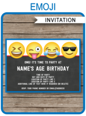 Emoji Theme Party Invitations Template for boys | Emoji Birthday Party | DIY Editable & Printable Invite | INSTANT DOWNLOAD via simonemadeit.com