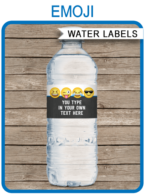 Emoji Theme Water Bottle Labels template – boys