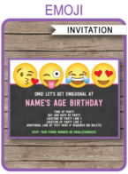 Emoji Party Invitations template – girls