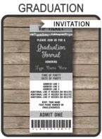 Silver Graduation Formal Ticket Invitation | Class of 2017 | Graduation Announcements | Chalkboard and Silver Glitter | Editable and Printable DIY Template | INSTANT DOWNLOAD $7.50 via SIMONEmadeit.com